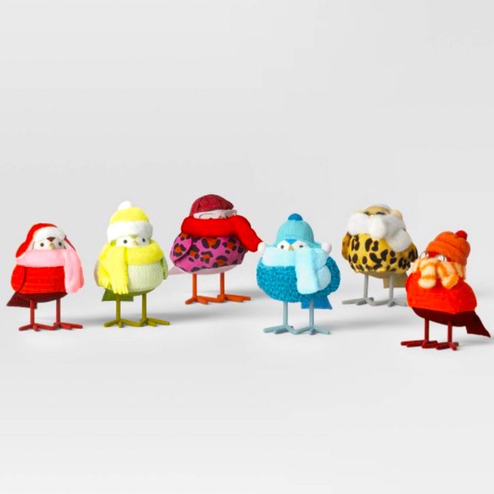 2023 Featherly Friends: Flock of 6 mini, colorful birds (Wondershop Targ…